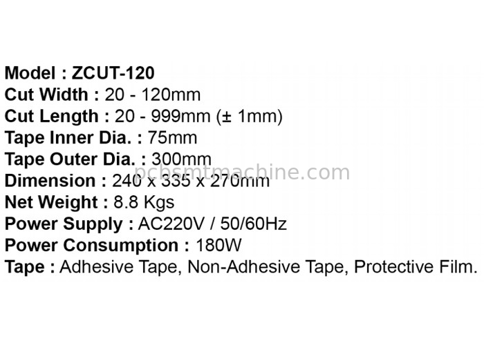 Machine automatique résistante de distributeur de la bande ZCUT-120 pour les rubans adhésifs de taille de XL